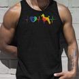 Heartbeat Paw Poodle Tie Dye Hippie Pet Dog Lover Owner Tank Top Gifts for Him