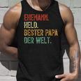 Held Bester Papa Mann Der Welt Held Bester Ehemann Tank Top Geschenke für Ihn