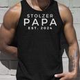 Herren Stolzer Papa Est 2024 Für Papaatertag Weihnachten Tank Top Geschenke für Ihn