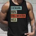 Husband Papa Grillmeister Held Tank Top Geschenke für Ihn