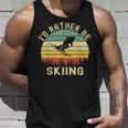 I'd Rather Be Skiing Retrointage Skifahrer Ski Herren Papa Jungen Tank Top Geschenke für Ihn