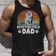 Katzenbesitzer Katzen Papa Retro Scottish Fold Dad Tank Top Geschenke für Ihn