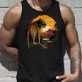 Leopard Savanne Sonnenuntergang Wildlife Safari Motiv Tierdruck Tank Top Geschenke für Ihn