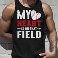 Mein Herz Ist Auf Dem Feld Baseball Papa Tank Top Geschenke für Ihn