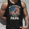 Mein Lieblings-Baseballspieler Nennt Mich Papa American Flag Dad Tank Top Geschenke für Ihn