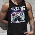 Nivel 15 Desbloqueado Cumpleaños 15 Años Camiseta sin mangas Regalos para él