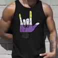 Nonbinary Ich Liebe Dich Hand Sign Language Enby Nb Pride Flag Tank Top Geschenke für Ihn