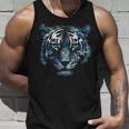 Obra De Arte De Tigre Ojos Azules Arte Animal Tigre Camiseta sin mangas Regalos para él