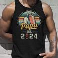 Papa Est 2024 Ersteratertag Frischgebackener Papa Tank Top Geschenke für Ihn