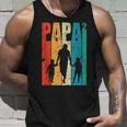 Papa Hoch 2 Dad Hoch 2 Kinder Zweifacher Papaatertag Retro Tank Top Geschenke für Ihn