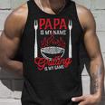 Papa Is My Name Grillen Is My Game Zitatatertag Bbq Tank Top Geschenke für Ihn