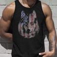 Patriotic America Grey Wolf Bust Usa Tank Top Gifts for Him
