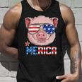 Pig 4Th Of July Merica American Flag Sunglasses Tank Top Gifts for Him