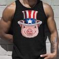 Pig 4Th Of July Uncle Sam American Flag Hat Tank Top Gifts for Him
