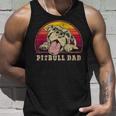 Pitbull Dad Vintage Smiling Pitbull Sunset Pbt Tank Top Gifts for Him