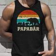 Retroater Baby Sohn Tochter Drei Kinderatertag Bär Papa Tank Top Geschenke für Ihn