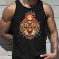 Tatuaje Tradicional Americano De Tigre De Corazón Sagrado Camiseta sin mangas Regalos para él