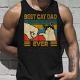 Vintage Best Cat Dad Ever Bump Fit Tank Top Geschenke für Ihn