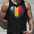 Vintage Rumänische Banner Fan Rumänien Flagge Herz Retro Kunst Tank Top Geschenke für Ihn