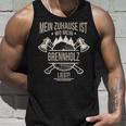 Zuhause Ist Wo Mein Brennholz Liegt Holzfäller Wald Natur German Tank Top Geschenke für Ihn