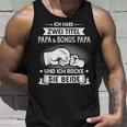 Zwei Titel Bonus Papa Rocke Zumatertag Für Stiefvater Tank Top Geschenke für Ihn