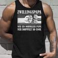 Zwillingspapa Wie Ein Normaler Papa Nur Doppelt So Cool German Tank Top Geschenke für Ihn