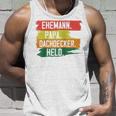 Herren Dachdecker Papa Ehemann Held Dachdeckeratertagater Raglan Tank Top Geschenke für Ihn