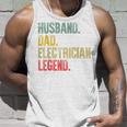 Hombre intage Husband Dad Electrician Legend Retro Camiseta sin mangas Regalos para él