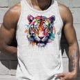 Obra De Arte De Tigre Colorido Animal Arte Tigre Camiseta sin mangas Regalos para él