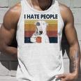 Odio A La Gente Bull Terrier Odio Retrointage Camiseta sin mangas Regalos para él