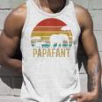 Papafant Papa Elefant Retrointage Sunsetatertag Savanne Raglan Tank Top Geschenke für Ihn