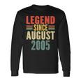 18Th Birthday Legend Since August 2005 18 Years Old Vintage Long Sleeve T-Shirt Gifts ideas