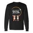 2024 Solar Eclipse Cat Wearing Solar Eclipse Glasses Long Sleeve T-Shirt Gifts ideas