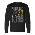 28Th Birthday Ich Bin Jetzt 28 Ich Bin Jetzt 28 Birthday Langarmshirts Geschenkideen