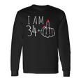 I Am 34 Plus 1 Middle Finger 34Th Women's Birthday Long Sleeve T-Shirt Gifts ideas