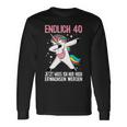 40Geburtstag 40 Jahre Einhorn Damen Herren Birthday Black S Langarmshirts Geschenkideen