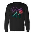 41St Birthday Hello 41 Kiss Purple Bday Women Long Sleeve T-Shirt Gifts ideas