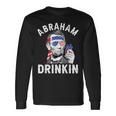 4Th Of July Abraham Drinking Merica Abe Lincoln Beer Lover Long Sleeve T-Shirt Gifts ideas