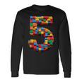 5 Year Old Blocks Building Master Builder 5Th Birthday Boy Long Sleeve T-Shirt Gifts ideas