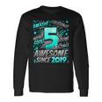 5Th Birthday Comic Style Awesome Since 2019 5 Year Old Boy Long Sleeve T-Shirt Gifts ideas