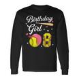 8Th Birthday Softball Player Themed Girls Eight 8 Years Old Long Sleeve T-Shirt Gifts ideas