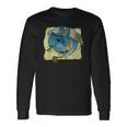 Abstrakte Kunst Fischen Themen Langarmshirts in Schwarz, Kreatives Angler Tee Geschenkideen