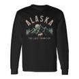 Alaska The Last Frontier Vintage Mountains Moose Hiking Long Sleeve T-Shirt Gifts ideas