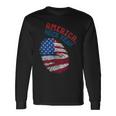 America Heck Yeah Fingerprint Flag Patriotic Usa Long Sleeve T-Shirt Gifts ideas