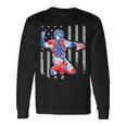 American Baseball Catcher Usa Vintage Flag 4Th Of July Boys Long Sleeve T-Shirt Gifts ideas