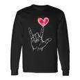 Asl I Love You Hand Sign Language Heart Valentine's Day Long Sleeve T-Shirt Gifts ideas