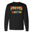 Austin City Skyline Texas State 70S Retro Souvenir Long Sleeve T-Shirt Gifts ideas