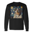 Australian Shepherd Dog Van Gogh Style Starry Night Long Sleeve T-Shirt Gifts ideas