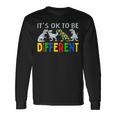 Autism Awareness Dinosaur Kid Boys It's Ok To Be Different Long Sleeve T-Shirt Gifts ideas