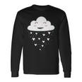 Awesome White Cloud Rain Raindrop Hearts Print Long Sleeve T-Shirt Gifts ideas